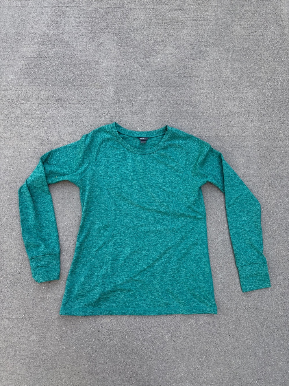 Eddie Bauer Teal Green Long-Sleeve Fleecy-lined Warm Crew Top